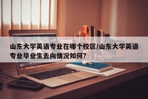 山东大学英语专业在哪个校区/山东大学英语专业毕业生去向情况如何?